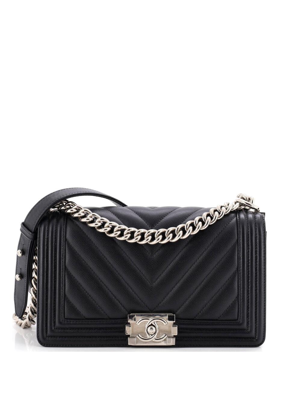 Chanel Boy Flap Bag Chevron Caviar Old #336026C43B